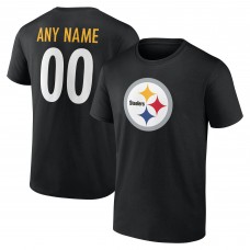 Pittsburgh Steelers Black Team Authentic Personalized Name & Number T-Shirt