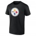 Pittsburgh Steelers Black Team Authentic Personalized Name & Number T-Shirt
