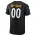 Pittsburgh Steelers Black Team Authentic Personalized Name & Number T-Shirt