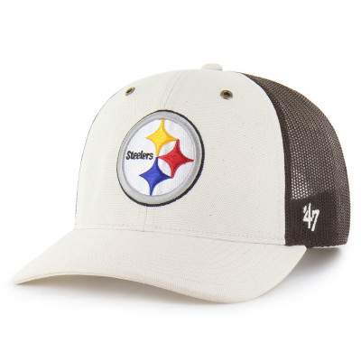 Бейсболка Pittsburgh Steelers Carhartt x 47 Natural/Brown Undyed Trucker