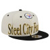 Бейсболка Pittsburgh Steelers New Era Cream Oversized Slogan 9FIFTY