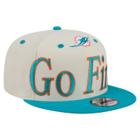 Бейсболка Miami Dolphins New Era Cream Oversized Slogan 9FIFTY