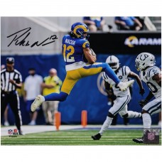 Puka Nacua Los Angeles Rams Autographed Fanatics Authentic 8 x 10 Leaping Catch Photograph