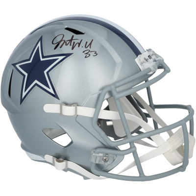 Javonte Williams Dallas Cowboys Autographed Fanatics Authentic Riddell Speed Replica Helmet