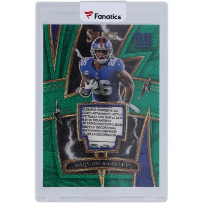 Saquon Barkley New York Giants 2021 Panini Select Green Sparks Prizm Laundry Tag Relic #SP-SBA #1/5 Card