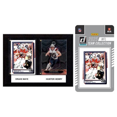 New England Patriots 6 x 8 Player Plaque & 2025 Team Trading Card Set