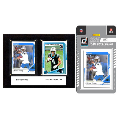 Плакетка Carolina Panthers 6 x 8 & 2025 Team Trading Card Set
