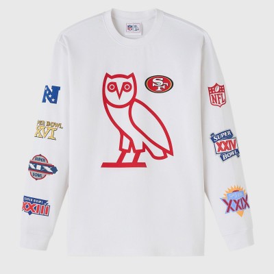 Unisex San Francisco 49ers OVO x NFL White Long Sleeve T-Shirt