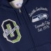 Unisex Seattle Seahawks OVO x NFL College Navy Full-Zip Waffle-Lined Hoodie
