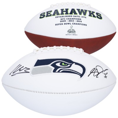 Sam Darnold & Kenneth Walker III Seattle Seahawks Autographed Fanatics Authentic Franklin White Panel Football