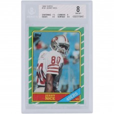 Jerry Rice San Francisco 49ers 1986 Topps #161 BGS Authenticated 8 Rookie Card - 7.5,8,8.5,8.5 Subgrades