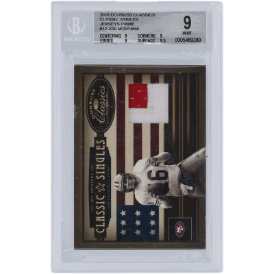 Joe Montana San Francisco 49ers 2005 Donruss Classics Dual-Color Game Used Relic #CS-12 #8/25 BGS Authenticated 9 Card - 9,9,9,9.5 Subgrades