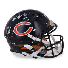 Brian Urlacher Chicago Bears Autographed Fanatics Authentic Riddell Speed Authentic Helmet with 'HOF 18 Inscription - Art by King Saladeen - Limited Edition #1/1 - WN55915777