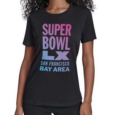 Женская Starter Black Super Bowl LX Letterbox T-Shirt