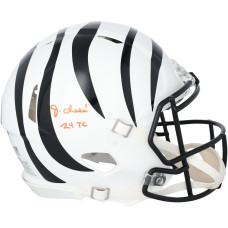 Ja'Marr Chase Cincinnati Bengals Autographed Fanatics Authentic Riddell Speed Authentic Helmet with 24 Triple Crown' Inscription