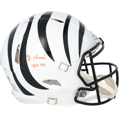 Ja'Marr Chase Cincinnati Bengals Autographed Fanatics Authentic Riddell Speed Authentic Helmet with 24 Triple Crown' Inscription
