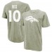 Denver Broncos Bo Nix Majestic Threads Moss Green Mineral Wash Name & Number T-Shirt