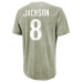 Футболка Baltimore Ravens Lamar Jackson Majestic Threads Moss Green Mineral Wash Name & Number