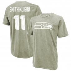 Seattle Seahawks Jaxon Smith-Njigba Majestic Threads Moss Green Mineral Wash Name & Number T-Shirt