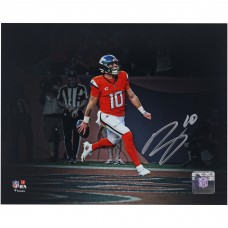 Bo Nix Denver Broncos Autographed Fanatics Authentic 8 x 10 Touchdown Celebration Spotlight Photograph