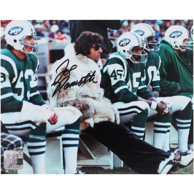 Joe Namath New York Jets Autographed Fanatics Authentic 8 x 10 Fur Coat Sideline Photograph