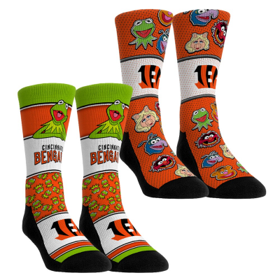 Unisex Cincinnati Bengals Rock Em Socks Muppets 2-Pack Crew Socks Set