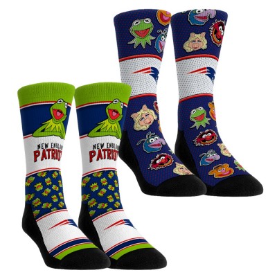 Unisex New England Patriots Rock Em Socks Muppets 2-Pack Crew Socks Set