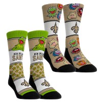 Unisex New Orleans Saints Rock Em Socks Muppets 2-Pack Crew Socks Set