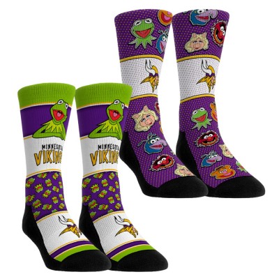 Unisex Minnesota Vikings Rock Em Socks Muppets 2-Pack Crew Socks Set