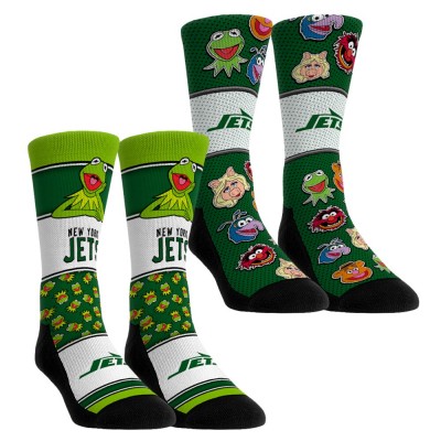 Unisex New York Jets Rock Em Socks Muppets 2-Pack Crew Socks Set