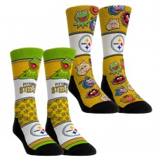 Unisex Pittsburgh Steelers Rock Em Socks Muppets 2-Pack Crew Socks Set