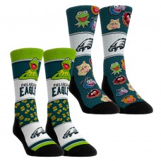 Подростковая Philadelphia Eagles Rock Em Socks Muppets 2-Pack Crew Socks Set