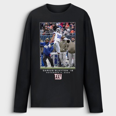 New York Giants Darius Slayton Black NFL Flash Features Week 10 Long Sleeve T-Shirt