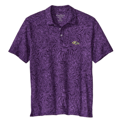Поло Baltimore Ravens Tommy Bahama Purple IslandZone Wild Hibiscus Tri-Blend