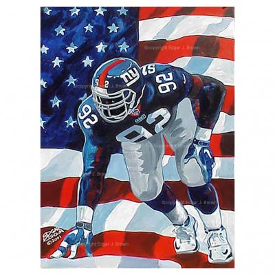 New York Giants Michael Strahan Deacon Jones Foundation 24 x 16 Fine Art Print by Artist Edgar Brown