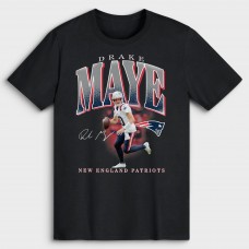 New England Patriots Drake Maye Black Player Hype T-Shirt New England Patriots Drake Maye Black Player Hype T-Shirt
