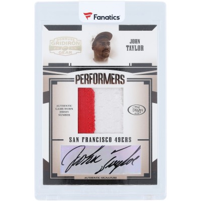 John Taylor San Francisco 49ers Autographed 2005 Donruss Gridiron Gear Performers Material Dual-Color Relic #P-27 #7/12 Card