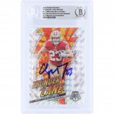 Christian McCaffrey San Francisco 49ers Autographed 2023 Panini Mosaic Thunder Lane Mosaic #TL-CMC Beckett Fanatics Witnessed Authenticated Card