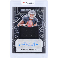 Карточка Michael Penix Jr. Atlanta Falcons Autographed 2024 Panini Obsidian Jumbo Relic #RJJ-MPJ #/299