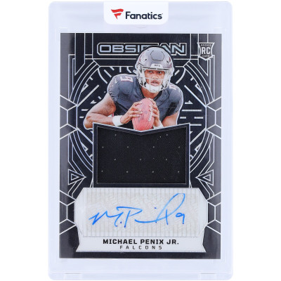 Карточка Michael Penix Jr. Atlanta Falcons Autographed 2024 Panini Obsidian Jumbo Relic #RJJ-MPJ #/299
