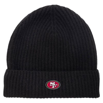 Unisex San Francisco 49ers NAADAM Black Cashmere Ribbed Cuffed Knit Hat