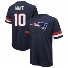 New England Patriots Drake Maye Majestic Threads Navy Oversized T-Shirt