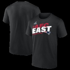 New England Patriots Black 2025 AFC East Division Champions Conquer T-Shirt New England Patriots Black 2025 AFC East Division Champions Conquer T-Shirt