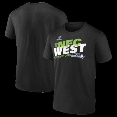 Seattle Seahawks Black 2025 NFC West Division Champions Conquer T-Shirt