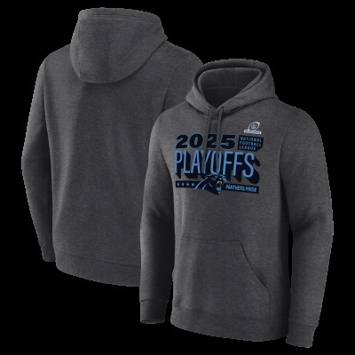 Carolina Panthers Heather Charcoal 2025 NFL Playoffs Ready Hoodie