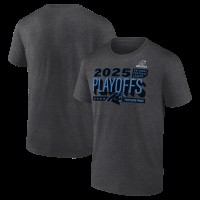 Carolina Panthers Heather Charcoal 2025 NFL Playoffs Ready T-Shirt