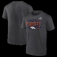 Denver Broncos Heather Charcoal 2025 NFL Playoffs Ready T-Shirt