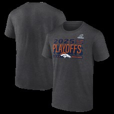 Denver Broncos Heather Charcoal 2025 NFL Playoffs Ready T-Shirt Denver Broncos Heather Charcoal 2025 NFL Playoffs Ready T-Shirt