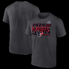Houston Texans Heather Charcoal 2025 NFL Playoffs Ready T-Shirt Houston Texans Heather Charcoal 2025 NFL Playoffs Ready T-Shirt