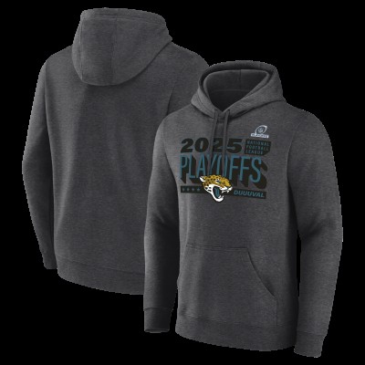 Jacksonville Jaguars Heather Charcoal 2025 NFL Playoffs Ready Hoodie